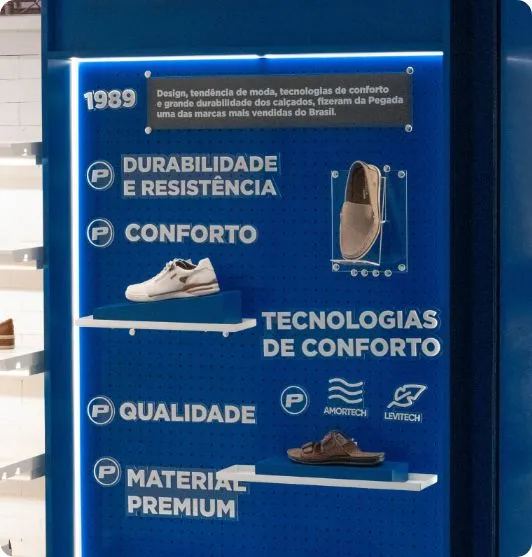 Painel entrada Loja Pegada